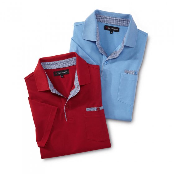 Sportief poloshirt Set van 2 stuks 3XL | Lichtblauw#Rood