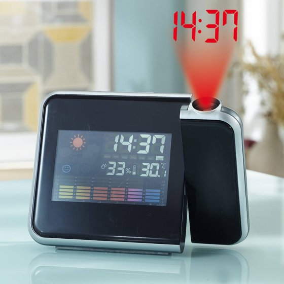 Weerstation met projectieklok