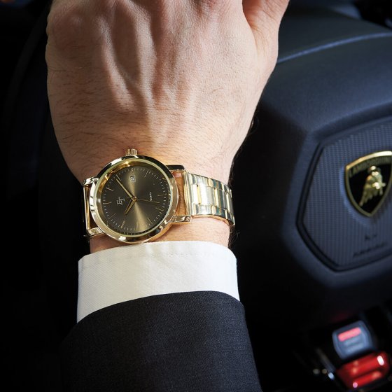 UW CADEAU ELEGANT HERENHORLOGE ‘GOLD‘