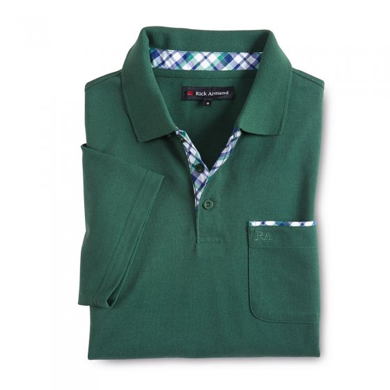 Poloshirt met contrastbeleg Set van 2 stuks XL | Groen+Wit