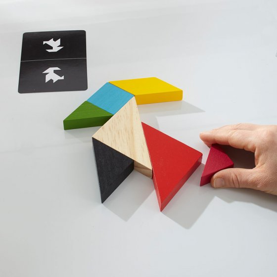 Houten tangramspel Set van 2 stuks