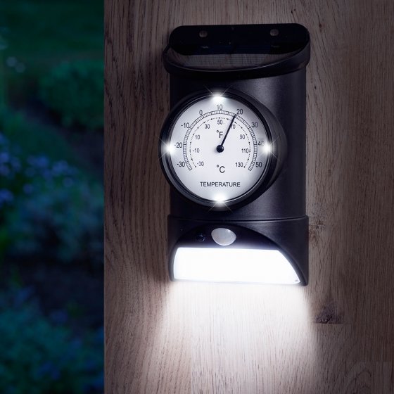 Buitenthermometer met solar-verlichting 