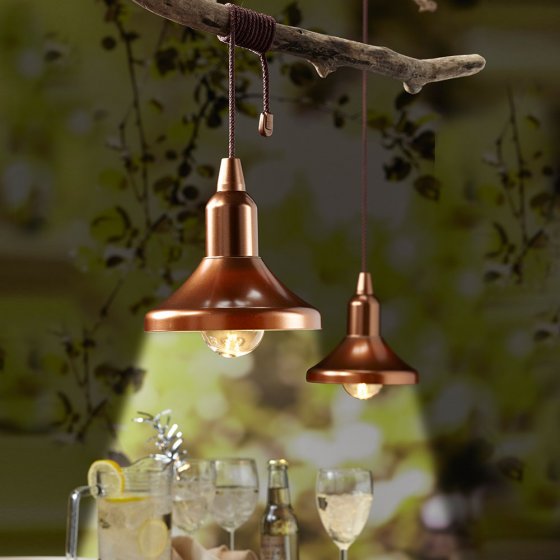 Draadloze lampen in koper-look Set van 2 stuks