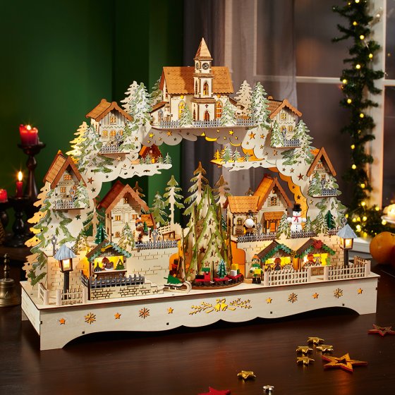 Grote verlichte decoratieboog
