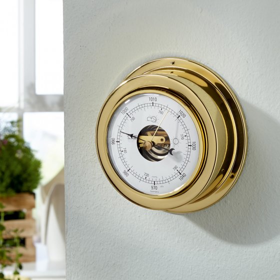 Analoge messing barometer