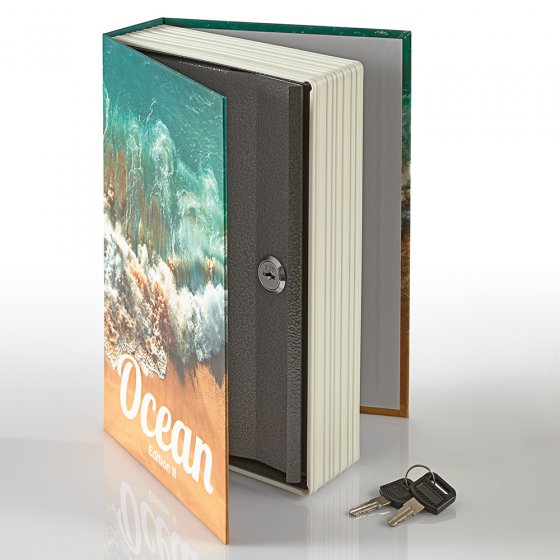 Boekcassette met cilinderslot  "Oceaan" 