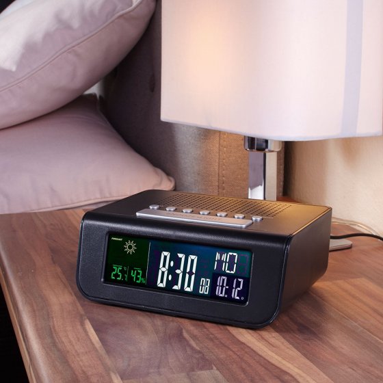 Wekkerradio met weerstation 