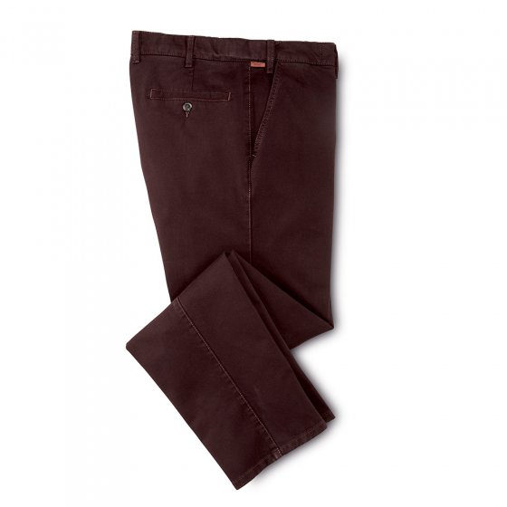 Katoenen broek met elastische tailleband 25 | Bordeaux
