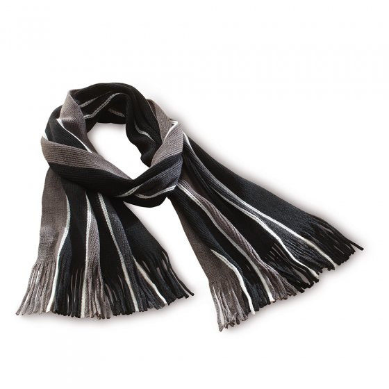 Meerkleurige, gebreide sjaal 