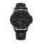 Herenhorloge met zwarte leren band - 1