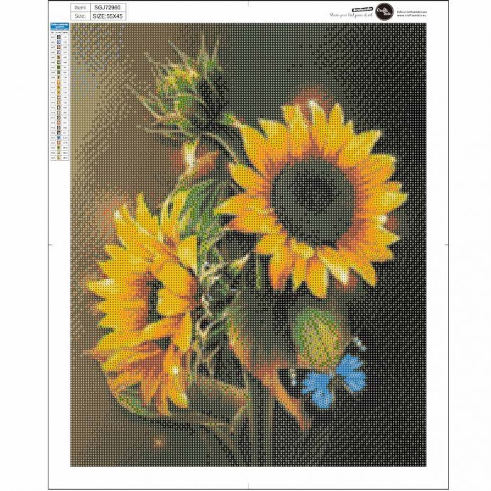Diamantschilderij, zonnebloem