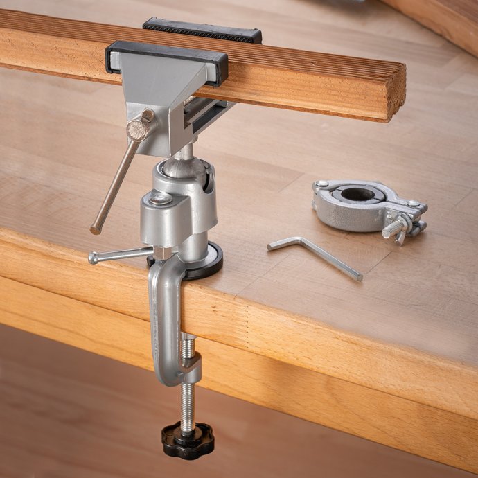 In hoek verstelbare bankschroef