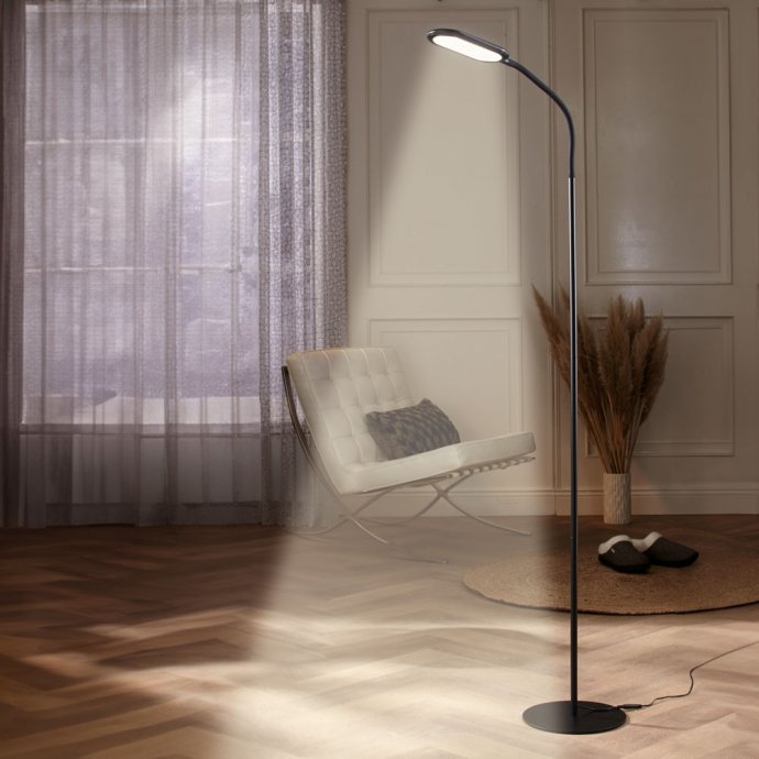 Staande lamp met zwanenhals