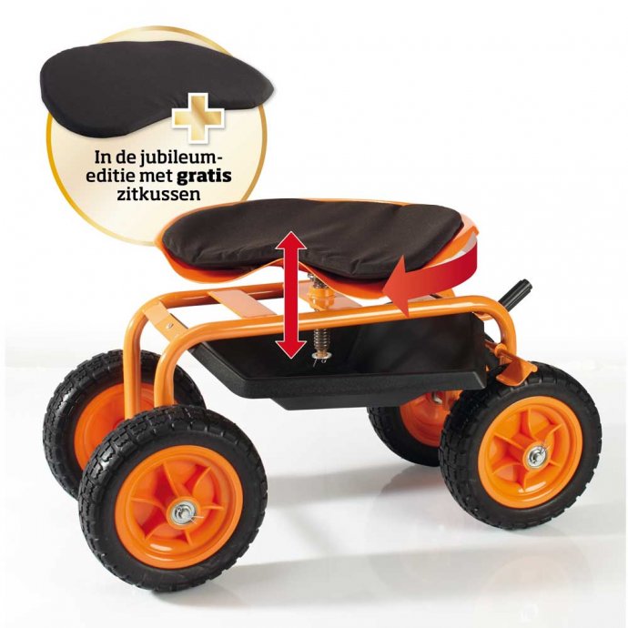 Verrijdbaar werkzitje met rem