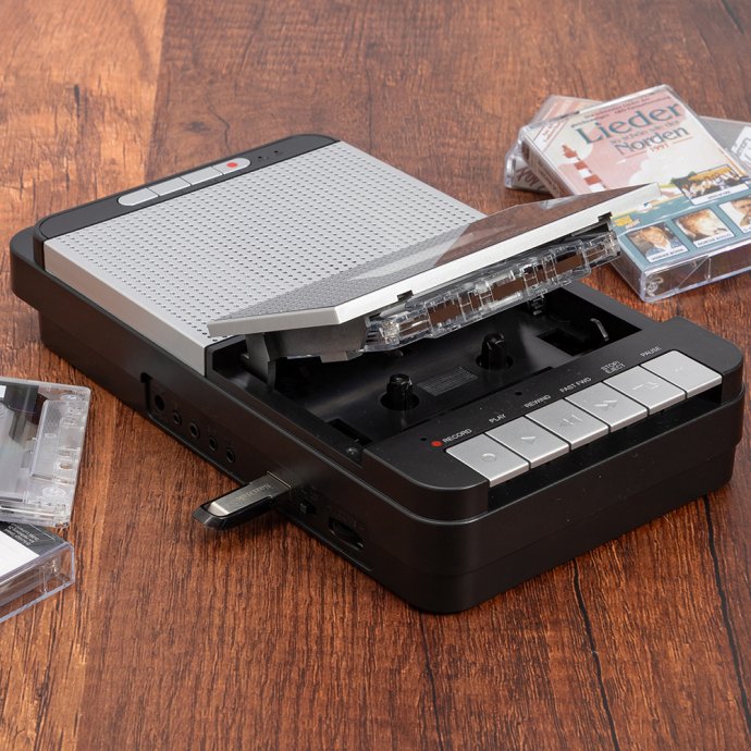 Draagbaar cassette-opnameapparaat