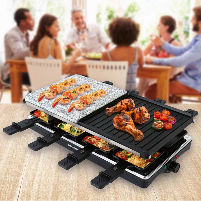 Raclettegrill met natuursteen