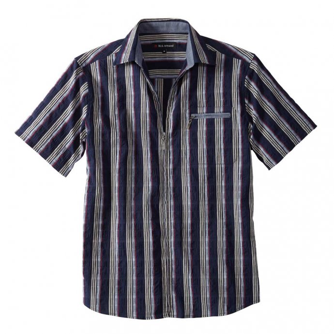 Overhemd van seersucker met rits