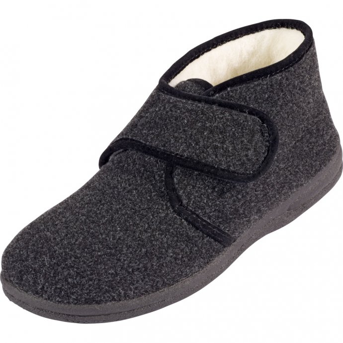 Lamswollen pantoffels met klittenband