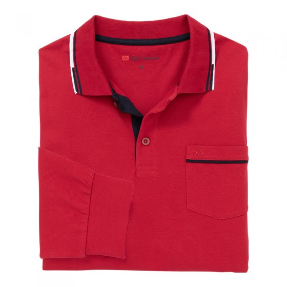 Piqué-shirt met lange mouwen 