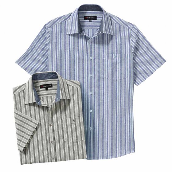 Jaquard overhemd als set 3XL (47/48) | Blauw#Zwart