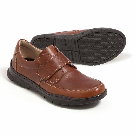 Leren schoen met klittenband 