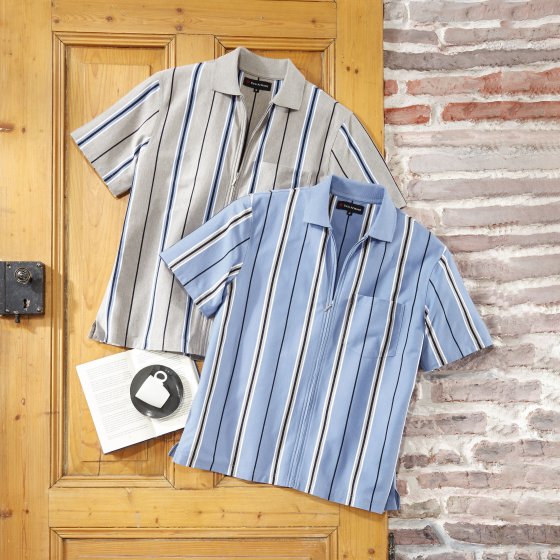 Jerseyshirt met doorlopende ritssluiting 