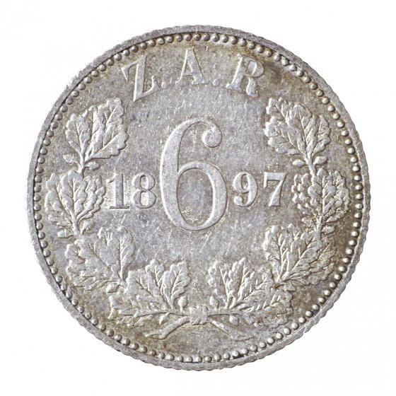 Zilveren munt 6 Pence 'Oom Krüger' 