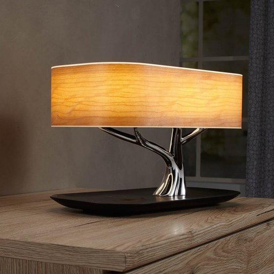 Kersenhouten lamp in schors-look 