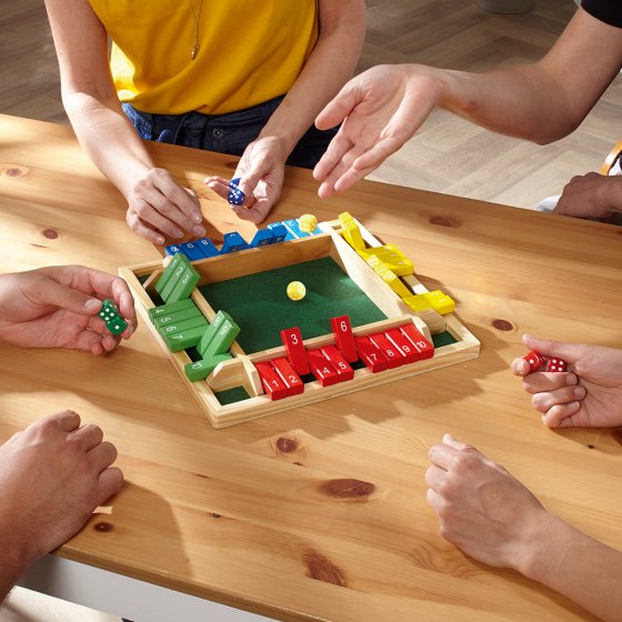 Shut the box voor vier in kleur 