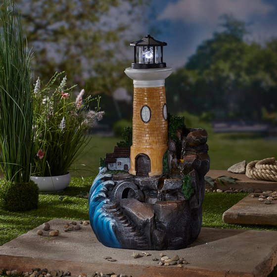 Waterelement  "Vuurtorenidylle"  voor in de tuin 