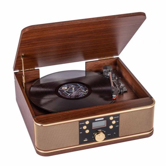 Retro-platenspeler met DAB+ 