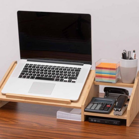 Bamboe laptoporganizer