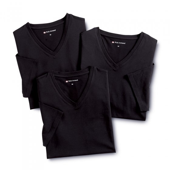 Stretch-T-shirts 3 stuks M | Zwart