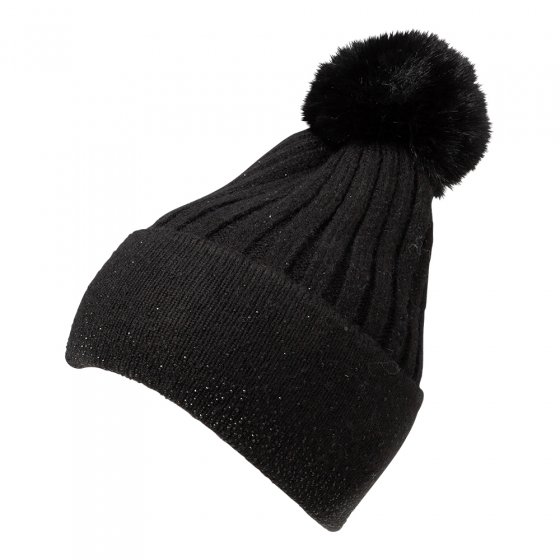 Gebreide muts met glitter Zwart