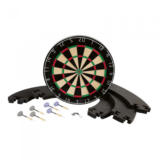 Sisal dartbord met beschermring voor de muur 