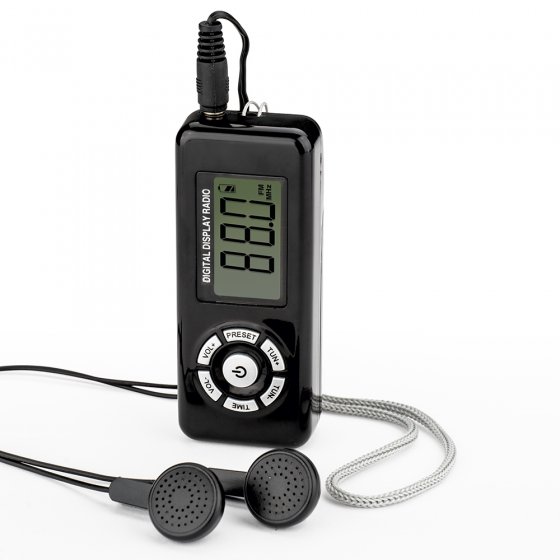 miniradio met hoofdtelefoon 