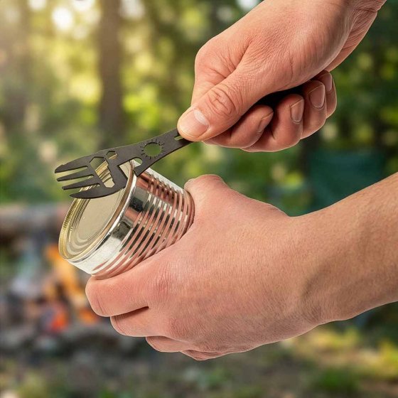 9-in-1 kampeerbestek en multitool 