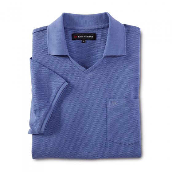 Tricot poloshirt XL | Blauw