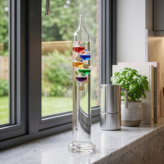 Galileo-glazen thermometer van 28 cm 