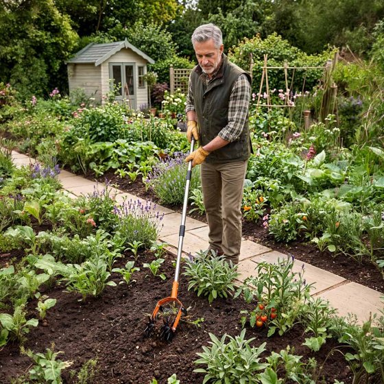 2-in-1-tuinfrees met onkruidmes 