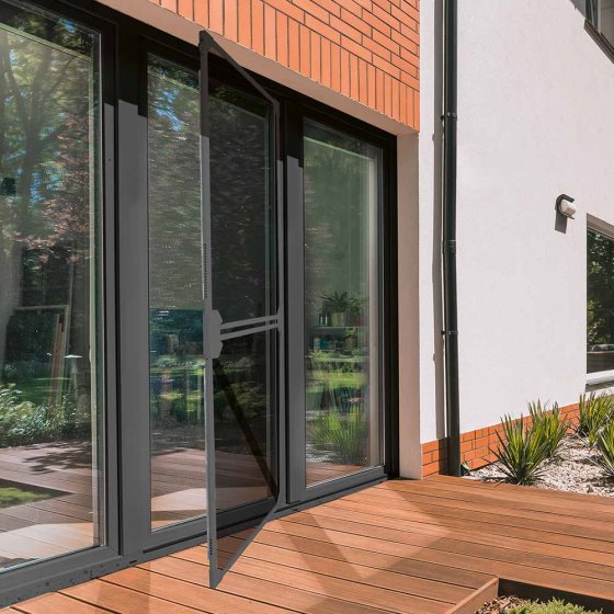 Telescopisch hor voor balkon- en terrasdeuren, antraciet 