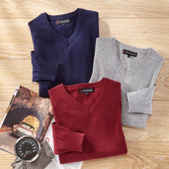 Trui met V-hals,Marine M | Marine