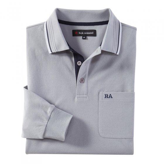 Piquéshirt met lange mouwen, marine 3XL (64/66) | Marine