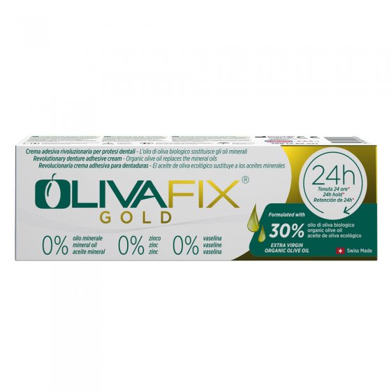 'OlivaFix'-kleefmiddel voor protheses