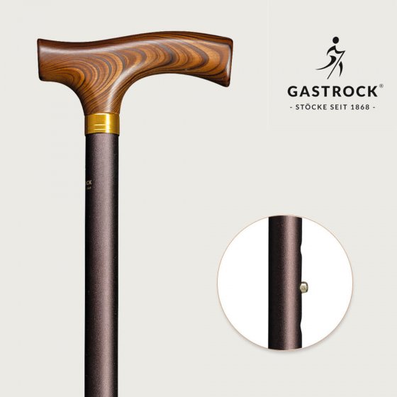 Wandelstok "Licht metaal Derby” Zwart