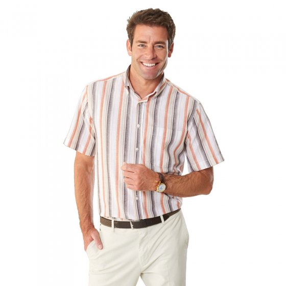 Seersucker streep shirt in dubbelpak Set van 2 stuks