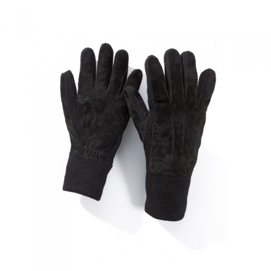 Lederhandschoenen met breiwerk