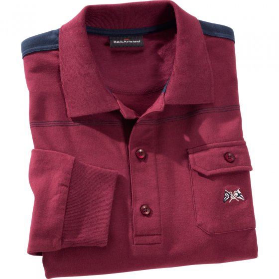 Lange mouwen shirt bordeaux+ marine als set 