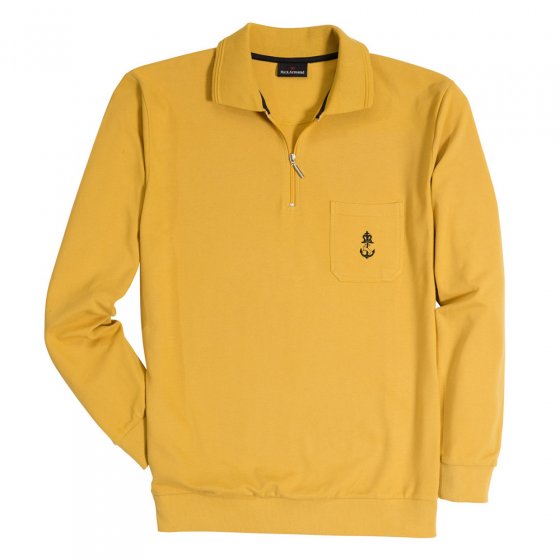 Poloshirt m.lange mouwen,camel 