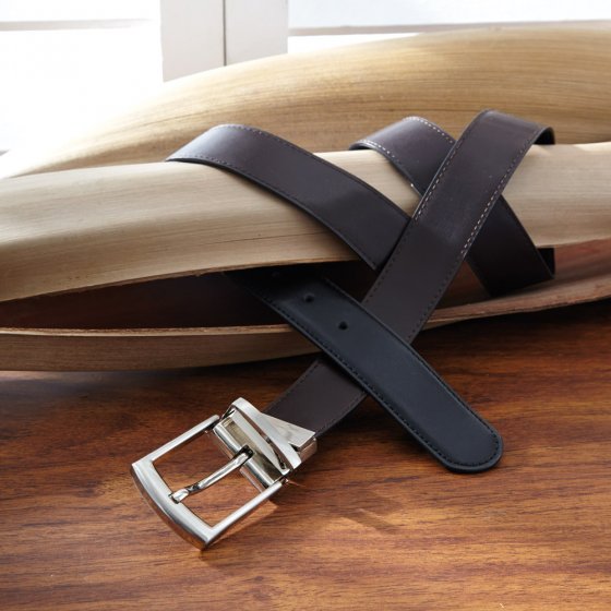 Leer omkeerbare riem 